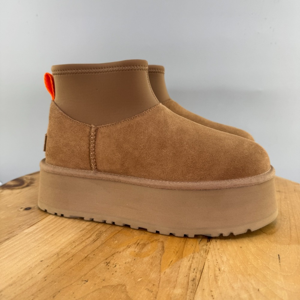 UGG Classic Mini Dipper Womens Size 7 Platform Boots Chestnut Brown 1168170‎ NEW